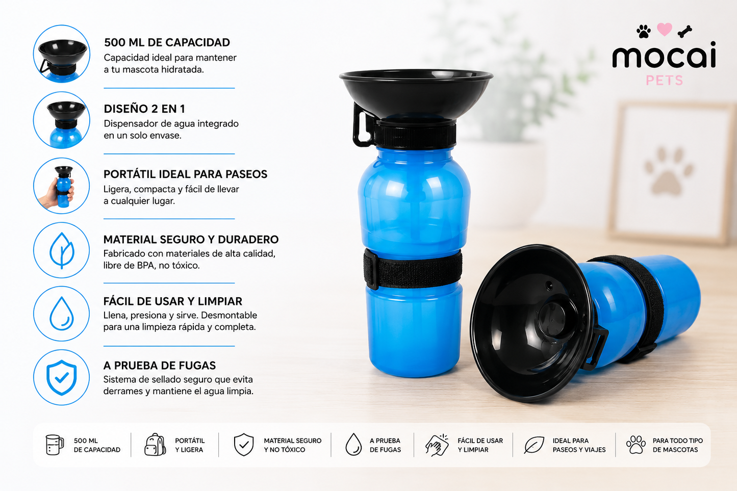 Botella Portátil para Agua