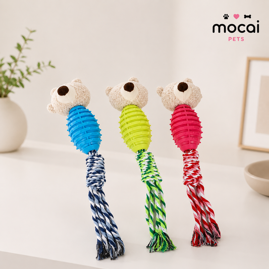 Juguete de Cuerda con Mordedor y Peluche para Per