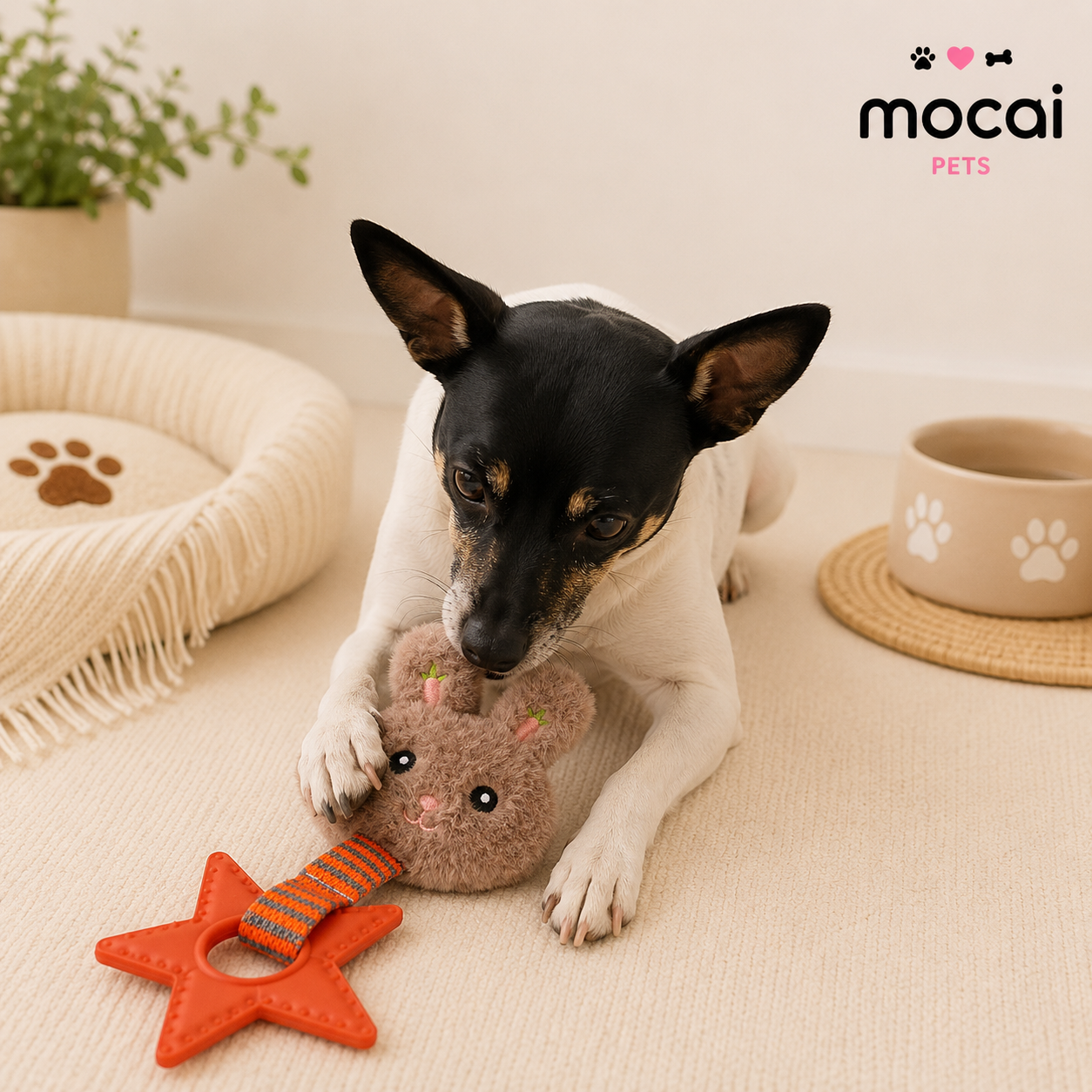 Juguete de Peluche para Perros con Mordedor de Silicona