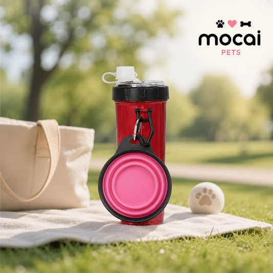 Botella Portátil para Agua con Plato Plegable para perros