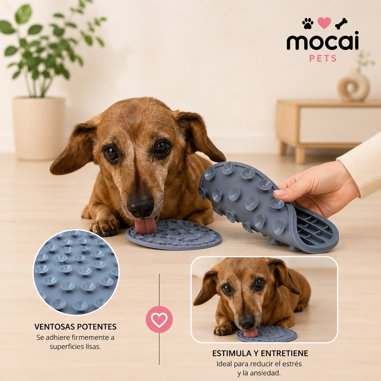 Lick Mat de Silicona con Ventosas para Perros
