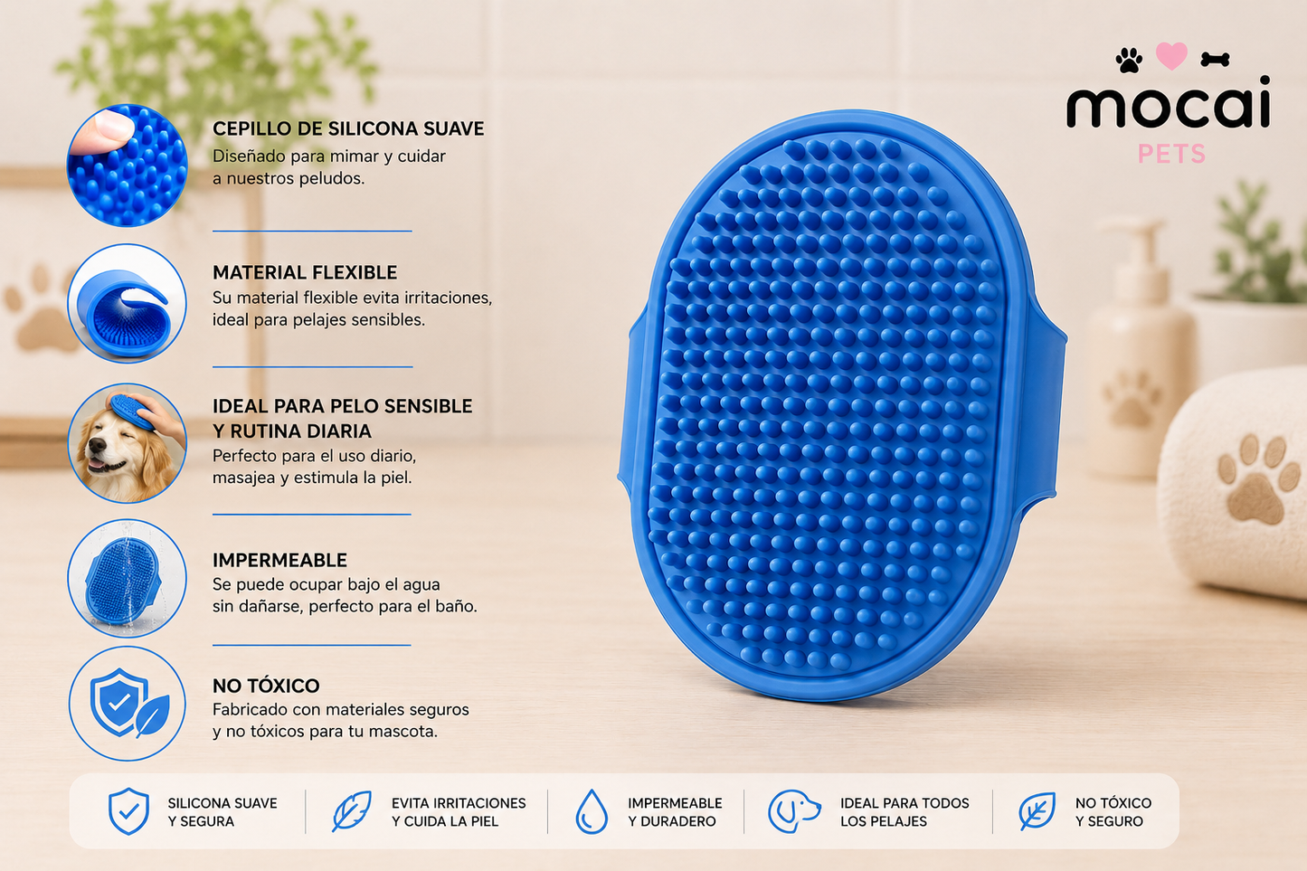 Cepillo de Silicona para Baño y Masaje