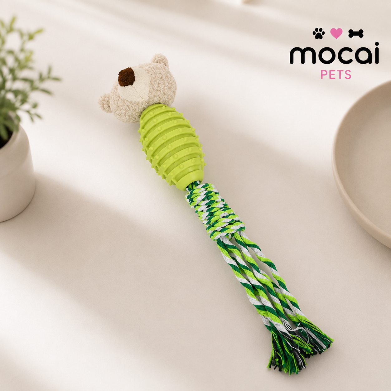 Juguete de Cuerda con Mordedor y Peluche para Per