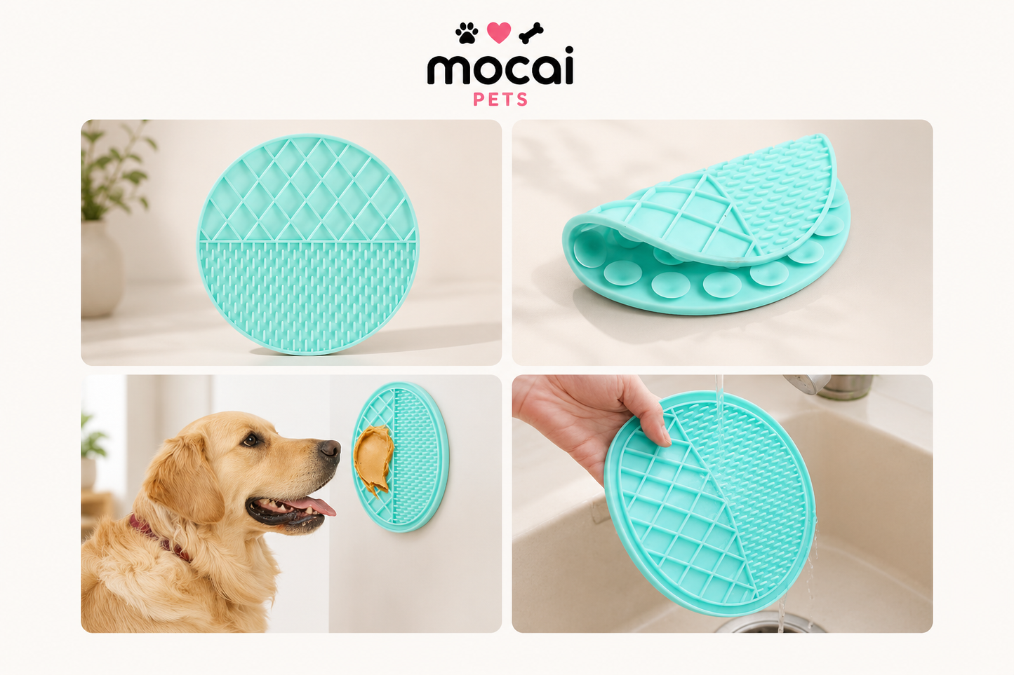 Lick Mat de Silicona con Ventosas para Perros
