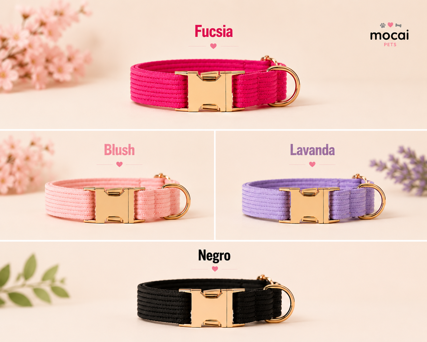 Collar Ajustable para Perros con Hebilla Metálica Premium