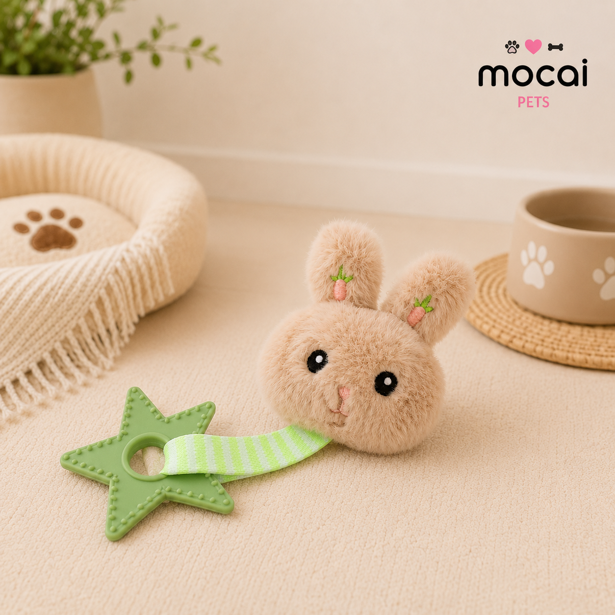 Juguete de Peluche para Perros con Mordedor de Silicona