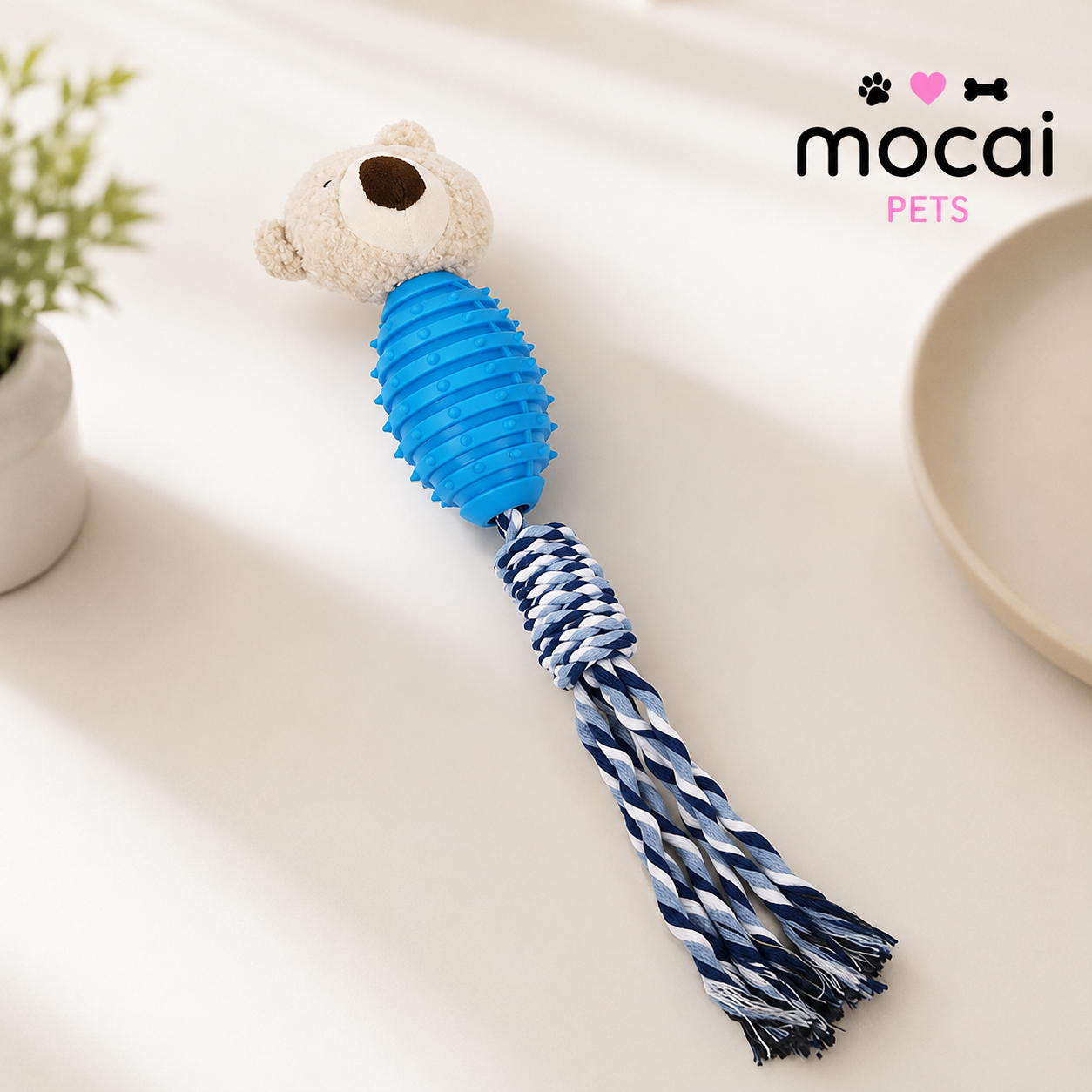 Juguete de Cuerda con Mordedor y Peluche para Per