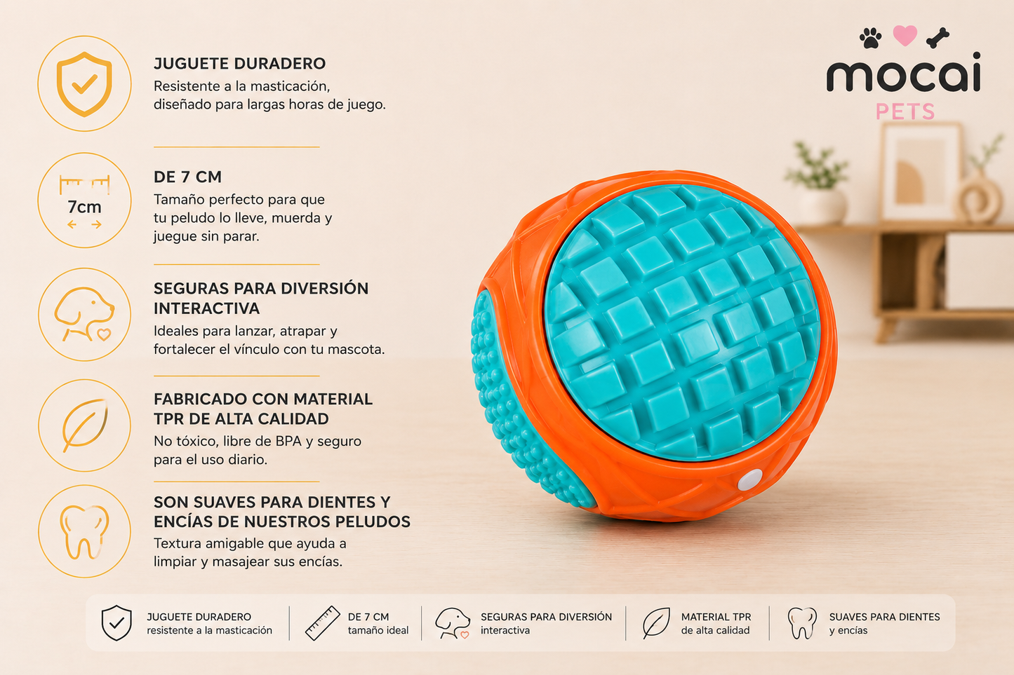 Pelota Texturizada para Perros