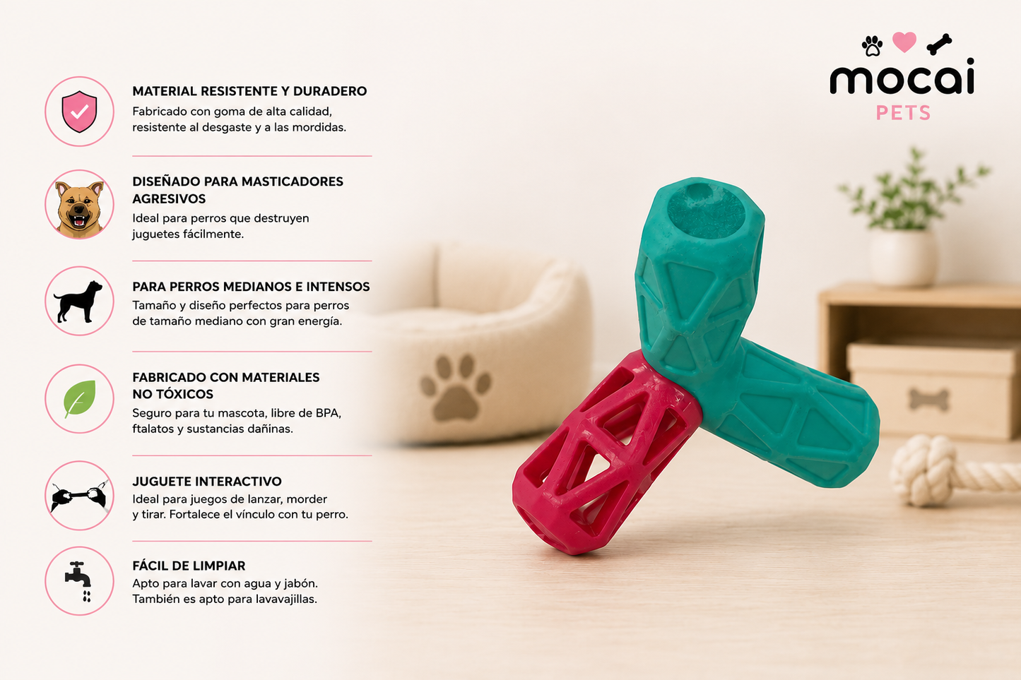 Juguete Interactivo de Goma para Perros